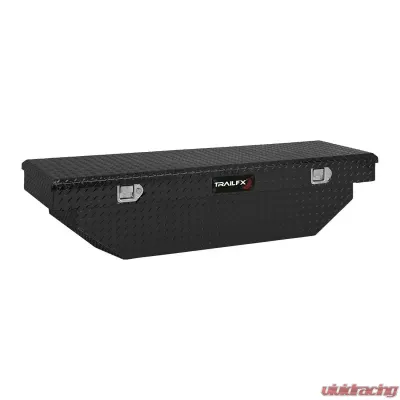 TrailFX Crsovr Angled Sgl Lid Pwdr Ctd Black 16 Gauge Alum 63x19.25x13.5 Cap W/Tray - 110632
